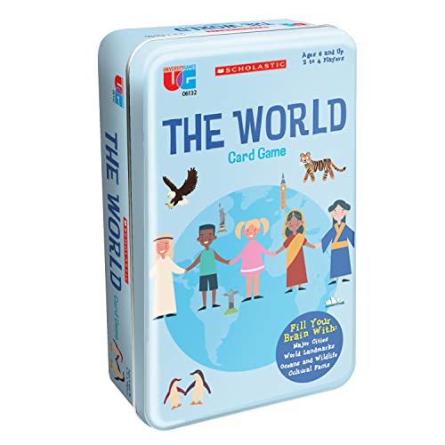 Scholastic The World Travel Card Game, Perfect for Summer Learning for Kids, Learn About The World, for 2 or More Players Ages 6 and Up from University Games