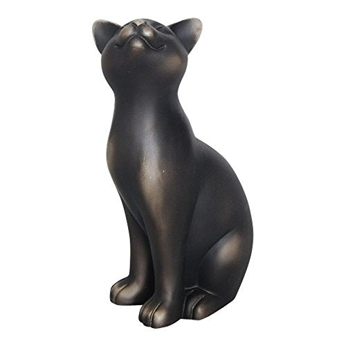 Comfy Hour Farmhouse Collection 9" Polyresin Standing Cat Decoration, Black