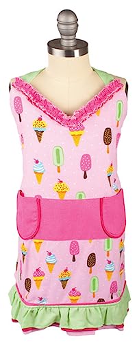 M√úkitchen Kids Apron Set | Oven Mitt, Chef‚Äôs Hat & 24" Kids Cooking Apron for The Kitchen, Chef Costumes & Crafts | 100% Cotton | Extra Long Ties at Neck & Waist | Machine Washable | Ice Cream Treats