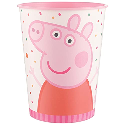 Amscan Peppa Pig Confetti Design Plastic Favor Cup - 16 oz. | Multicolor | 1 Pc.