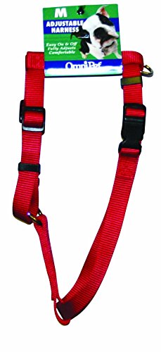 OmniPet 17M-RD Kwik Klip Adjustable Nylon Pet Harness, Medium, Red