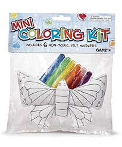 Ganz Mini Coloring Kit - Butterfly - 6 Non-Toxic Felt Markers - Wash and Reuse