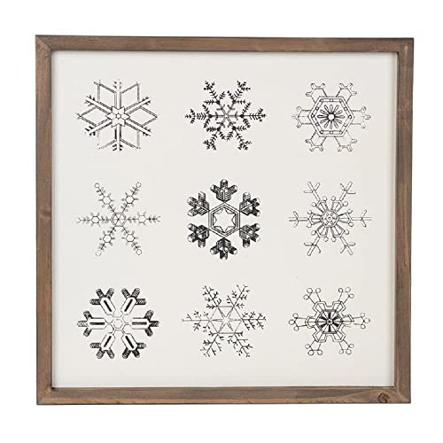 Blossom Bucket Framed Assortment of Snowflakes, 13.50 inches Length