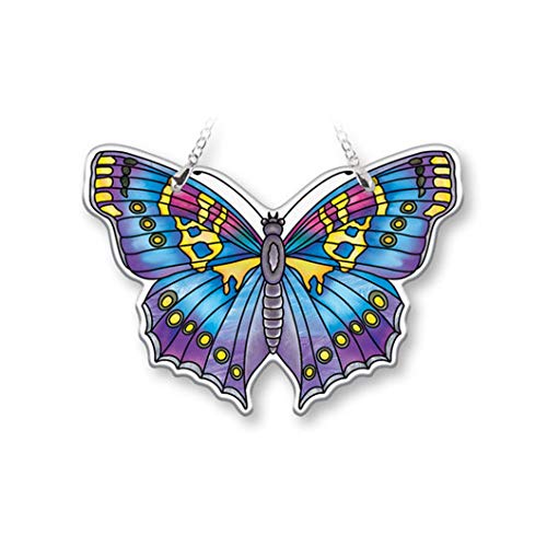 Amia 40087 Garden Jewels Water Cut Butterfly Suncatcher, Multicolor (Small, Sapphire)