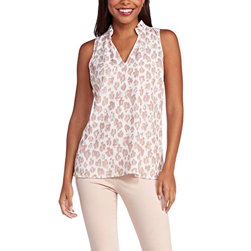 Mud Pie Women's Ferah Tank, Blush Leopard, Small