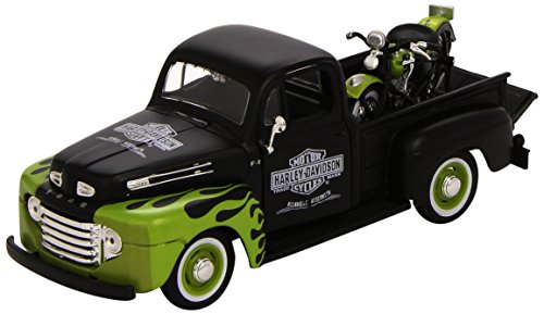 Maisto 1:24 Scale 1948 Ford F-1 Pickup and Harley Davidson 1948 FL Panhead Diecast Vehicles (Styles & Colors Vary)