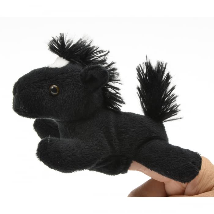 Unipak 1155HBK Black Horse Plush Finger Puppet, 5-inch Length