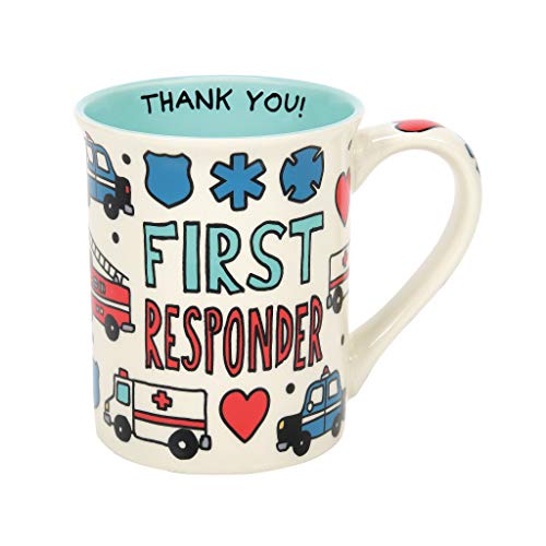Enesco Our Name is Mud First Responder Thank You Coffee Mug, 16 Ounce, Multicolor