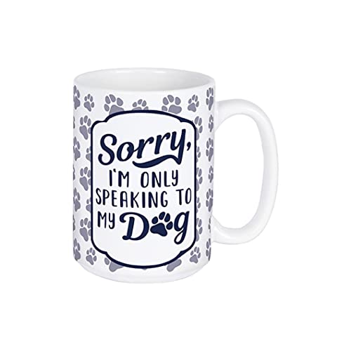 Carson Home, Decorative Ceramic Mug for Coffee Latte Tea Hot Cocoa, Ideal Gift, Microwave and Dishwasher Safe, Dog Boxed Mug 15oz