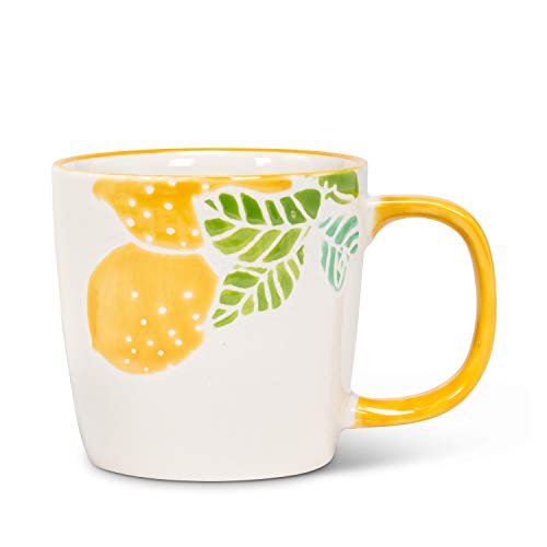 Abbott Collection  27-Meyer Fresh Lemon Mug, Ivory/Yellow