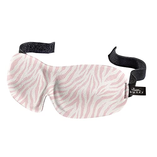 Bucky 40 Blinks No Pressure Printed Eye Mask for Travel & Sleep, Zebra, One Size