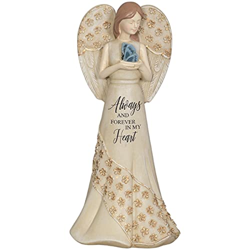 Carson Home 12581 Always Heart Memorial Keepsake Angel Figurine, 8-inch Height