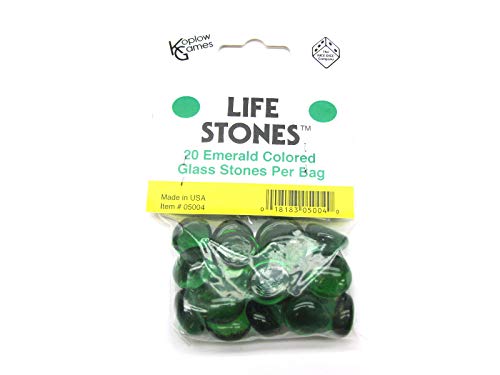 Koplow Games Emerald Glass Gaming Stones 20ct