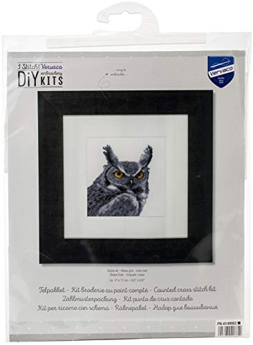 Vervaco Counted Cross Stitch kit Grey owl
