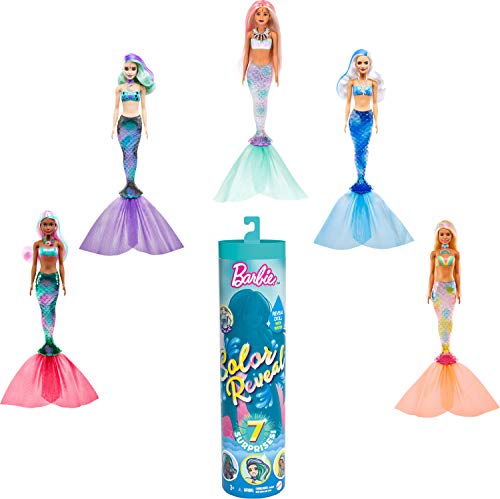 Mattel Barbie Color Reveal Doll with 7 Surprises [Styles May Vary], Multicolor (GTP43)