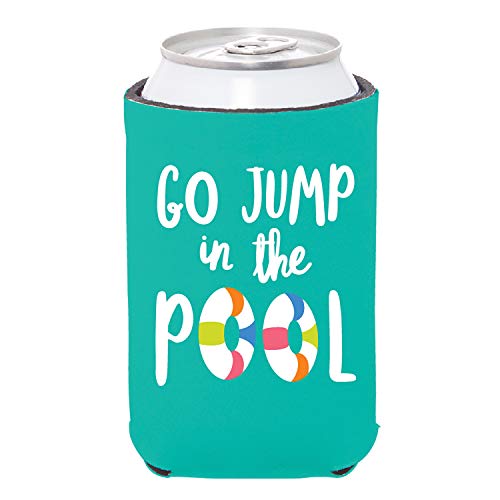 Creative Brands Slant Collections Insulated Can Cover, 4 x 5.2-Inch, Jump in the Pool