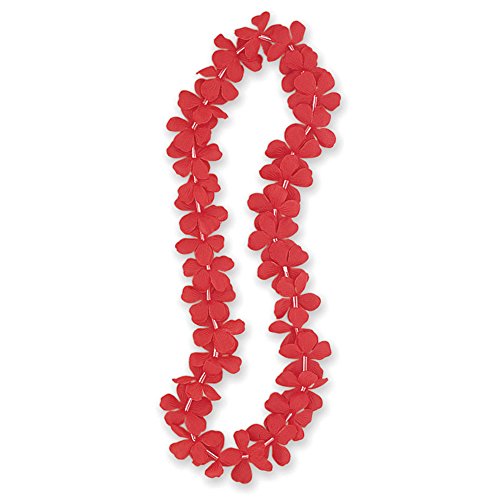 Unique Industries 40" Fabric Red Luau Flower Lei