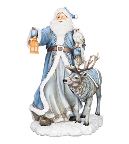 Roman 19.75" Santa Reindeer LED Lantern Figurine