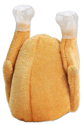 Beistle Mini Plush Turkey Hair Clip-1 Pc, Tan/White