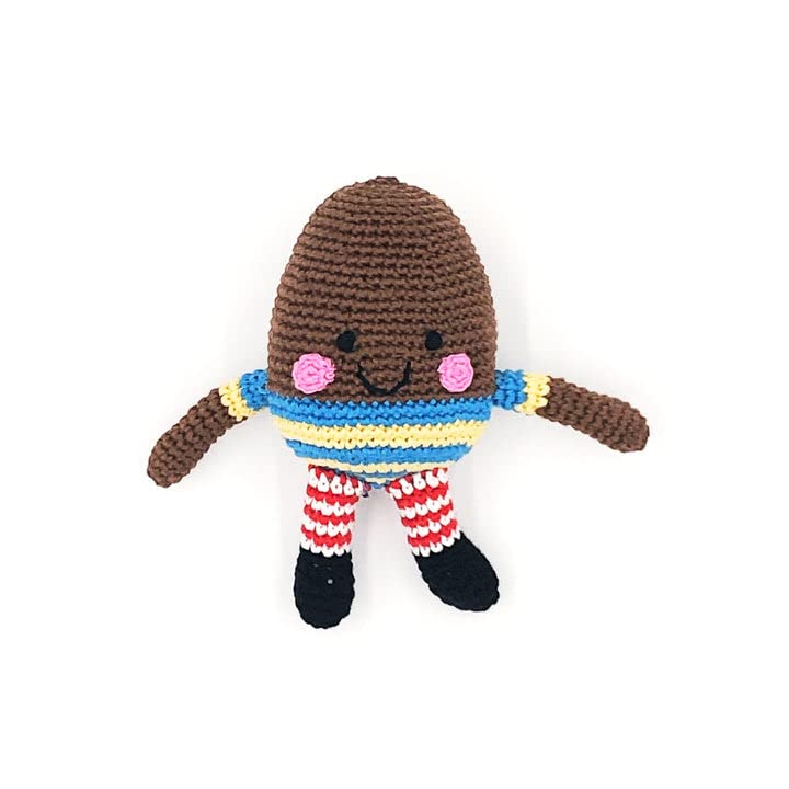 Pebble | Handmade Milk Chocolate Easter Egg Rattle | Crochet | Fair Trade | Pretend | Imaginative Play | Woodlands | Rattle | Machine Washable