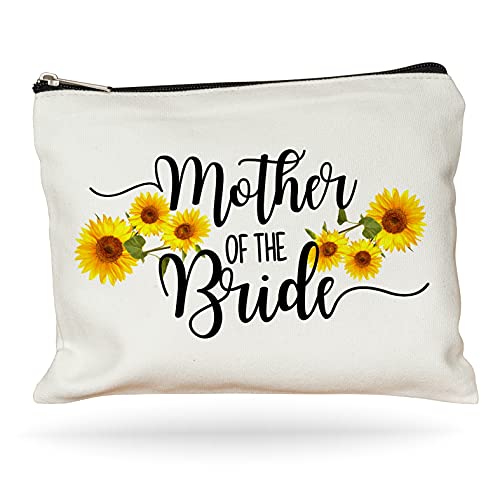Moonwake Designs Mother Of The Bride Gift, Sunflower Makeup Bag, Bridal Party Gift, Mother of the Bride Clutch Bag, Cosmetic Pouch for Bride&