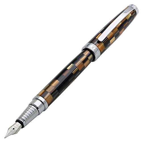 Xezo Urbanite Brown Retro-style Serialized Fine Fountain Pen (Urbanite Brown F). No Two Alike