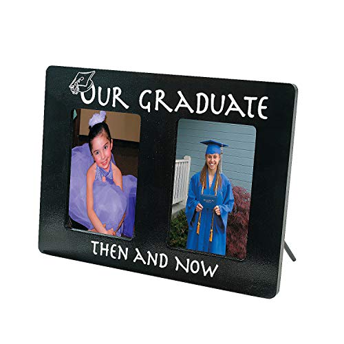 Fun Express Then and Now Graduation Picture Frame (Wood) Great Grad photo gift