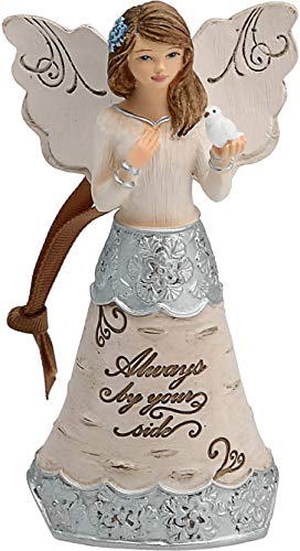 Pavilion Gift Company 4.5 Inch Collectible Elements Angel Ornament Figurine Always by Your Side, Beige