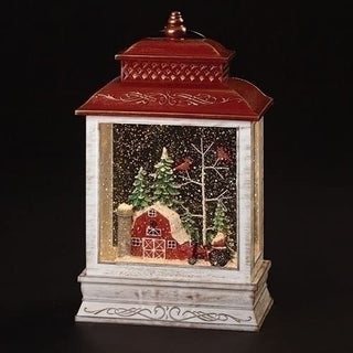 Roman Christmas - Lighted Farmer Santa Lantern, 10.5" H, Christmas Collection, Plastic, Christmas Giftware, Inspirational, Durable, Long Lasting, Beautifully Detailed, Battery Operated