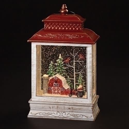 Roman Christmas - Lighted Farmer Santa Lantern, 10.5" H, Christmas Collection, Plastic, Christmas Giftware, Inspirational, Durable, Long Lasting, Beautifully Detailed, Battery Operated