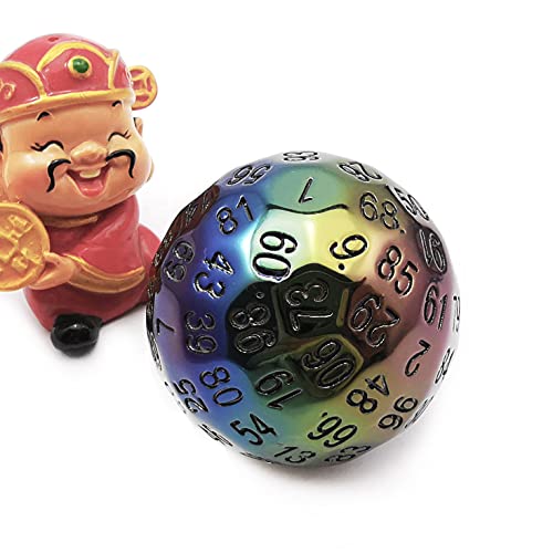 Bescon Dice Metal Plating 100 Sided Dice, Game Dice D100, Polyhedral Solid 100 Sides Dice 45MM in Diameter (1.8inch)