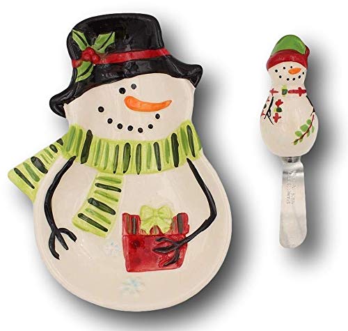 Gerson GIL 2350660 S/2 6.65" L Dolomite Snowman Di Christmas, 8.25InL x 2InW x 8.25InH, Multicolor