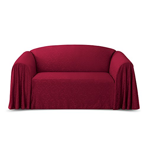 Belle Maison Stylemaster Brianna Jacquard Furniture Throw, Sofa, Spice