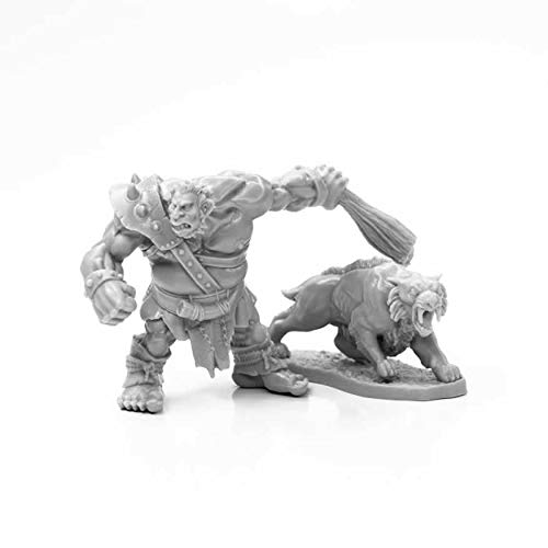 Reaper Miniatures Dark Heaven: Bones Classic - Hill Giant Hunter & Dire Lion