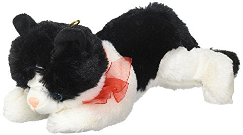 burton + BURTON Black and White Plush Kitty Cat with Red Bow for Valentine&