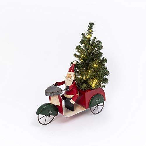 Gerson 2530670 Metal Holiday Scooter with Santa, 21.6" H