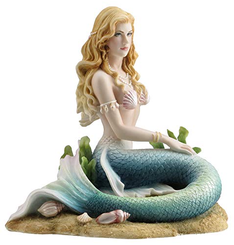 Unicorn Studio Veronese Design Enchanted Song Mermaid Sitting on the Ocean Floor Sculpture