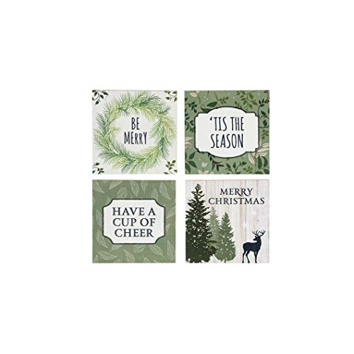 Ganz EX29288 Forest Green Coasters, Set of 4