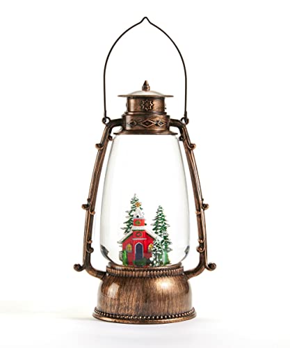 Giftcraft 683606 Christmas Church LED Water Lantern, 9.64-inch Height, Acrylonitrile Butadiene Styrene, Oil, Polycarbonate and Resin