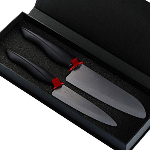 Kyocera Innovation Series 2Piece Ceramic Knife Gift Set, Black Handle, Black Blade
