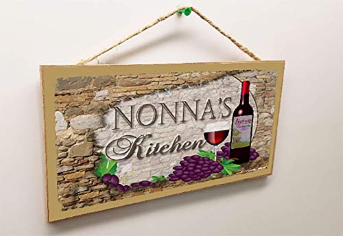 Blackwater Trading Nonna's Kitchen Italian Vintage Style Wine Sign Plaque 5"X10"