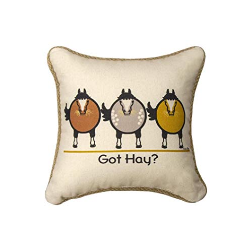 Manual SDHPGH Horse Play Throw Pillow, 12-inch Square (Got Hay)