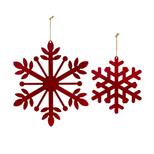 Melrose 83632 Snowflake Ornament, Set of 2, Iron