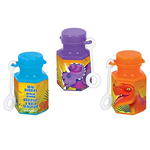 amscan Assorted Color Mini Bubbles with Dinosaur Design - .6 oz.