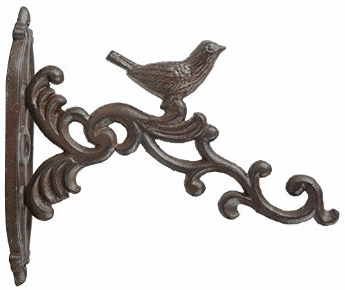Esschert Design BR21 Series Bird Hanging Basket Hook in Giftbox, Antique Brown