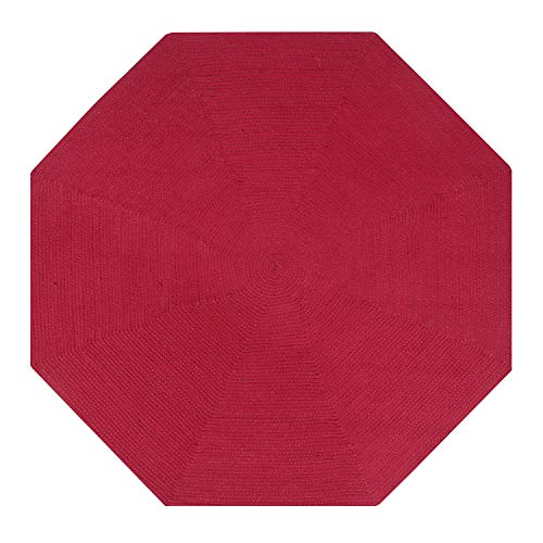 Better Trends Alpine Braid Collection is Durable & Stain Resistant Reversible Indoor Area Utility Rug 100% Polypropylene in Vibrant Colors, 48 in, Burgundy Solid