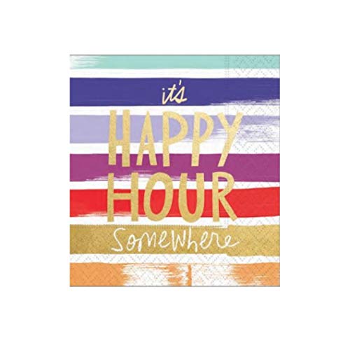 Design Design 624-09025 Paint Studio-Happy Hour Beverage Napkin, Multicolor