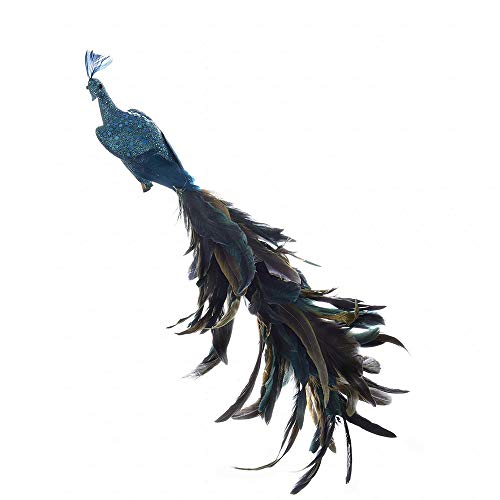 Kurt Adler 18-Inch Decorative Feather Peacock with Clip