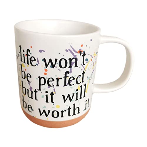Enesco Our Name Is Mud Not Perfect Splatter Mug, 3.94in H
