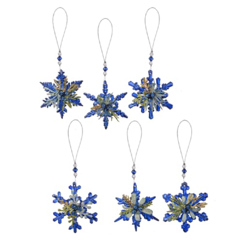 Ganz Teeny Mistletoe Snowflakes, 5.25-inch Diameter, Acrylic, Set of 6